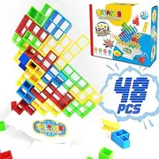 Ography 48pcs Tetra Tower Game, Balance Stacking Blocks Building Game, Fun Party Game for Family Game Night, Board Games to Spend Time Together for Kids, Teens, Adults