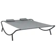 Outdoor Lounge Bed Weather Resistant Garden Sunbed Powder Coated Steel Frame