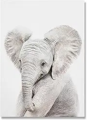Baby Safari Elephant Child Poster Prints Nursery Wall Art Picture Forest Animal Canvas Painting Nordic Pictures Kid Baby Bedroom Decor 50x70cm Unframed