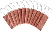 12 Pcs Cedar Blocks with 12 Hook Hanger Red Cedar Hang Ups Natural Aromatic Cedar Long-lasting Scent Cedar Planks Portable Cedar Sachets for Drawers and Closets 13x4.9x1.2cm