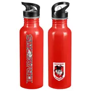 St George Illawarra Dragons NRL Aluminium 750ml Sipper Drink Bottle SOLID COLOUR
