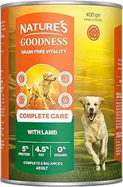 Nature's Goodness Complete Care Adult Wet Dog Food, Lamb 12x400g - Grain Free Everyday Nutrition, Supports Joints, Immunity, Skin & Digestion