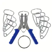 Stainless Steel Spring Clamps Kit Adjustable Plier 0-2 Inch Clamping Range for Woodworking DIY Projects Wood Trim Moldin