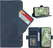 [GoshukunTech] Phone Cover for Google Pixel 8a 5G,for Pixel 8a 5G Wallet Case[ 5 Card Slots Leather Wallet ] Soft TPU Inner Case Flip Cover Stand Feature -Navy Blue