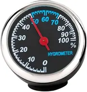 Metal Car Hygrometer Luminous Dust-Resistant No Drilling Required for Dashboard Decor