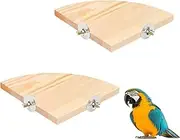 Wooden Bird Perch Platform Stand,2Pcs Fan-Shaped Bird Perch Bird Platform Perch,Wood Bird Perch Stand Platform,Bird Wooden Perch Stand Platform,Bird Perch Platform Stand,Parrot Fan-Shaped Perch Stand