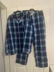 Peter Alexander Mens Pyjama Set Blue Check Large