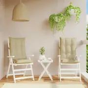 Beige Oxford Fabric Highback Chair Cushions Set of 2 Outdoor Indoor Comfort