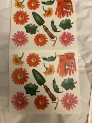2 Ct Frances Meyer Gerbera Garden Stickers Scrapbooking Gloves Flowers Leaves