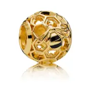 New 100% Genuine Authentic Pandora Yellow Shine Gold Honeybee Charm 768641C01