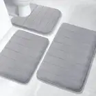 3Pcs/Set Dry Fast Bathroom Floor Mat Machine Washable Soft Rugs For Home Floor