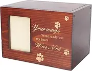 VERDANVERSE Cremation Urn for Pets with Photo Frame Durable Memorial Box for Dogs Cats Pet Ashes Casket Natural Sturdy Design Pack