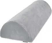 Resylp Knee Pillow for Back Sleeping, Memory Foam Bolster Pillow for Legs, Under Knee Pillow for Sleeping, Leg Pillow for Back & Hip Pain Relief, Half Moon Boslter,Grey