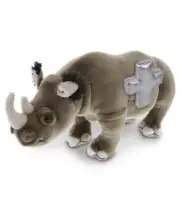 DolliBu Large Rhinoceros Stuffed Animal with Silver Cross Plush - 16 Inches