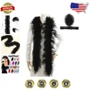Versatile 3-Ply Black Ostrich Feather Boa - Great for Parties and DIY Fashion