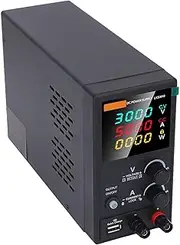Jectse Power Supply, 4 Digit LED Display Short Circuit Safety Variable DC Power Supply Versatile 0‑30V 0‑10A High Accuracy for Schools (AU Plug)