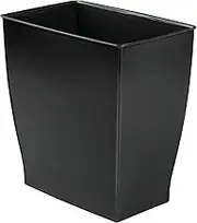 InterDesign Mono Wastebasket Trash Can - Rectangular, Black