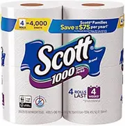 12 Pack - Bath Tissue, 1-Ply, White, 1000 Sheets -10183