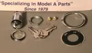 1928-1931 Model A Ford Ignition Switch and Keys with On-Off Plate and Bezel