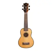 New Tiki Solid Spruce Top Soprano Ukulele with Hard Case (Natural Gloss)