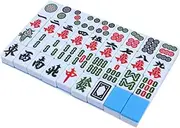 Mahjong Set Chinese Mahjong Household Mahjong Set 136 Sheets Suitable for Travel and Family Games Classic Game Chinese Mah Jongg Set(46mm)