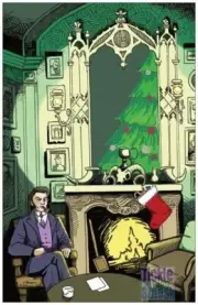 Steampunk Yuletide and Winter Solstice Greeting Card from the Library