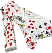 [TOYANDONA] Party Stuff Cool Birthday for Men Silk Tie Mens Ties Mens Necktie Men Ties Fancy Necktie Magician Dress up Tie Show Birthday Present Poker Dice Playing Cards Man Clothing, As Shown, 75cm