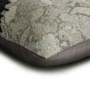 Grey & Silver Jacquard Set of 2, Lumbar Pillow Cover Animal, Sequins - Snarl
