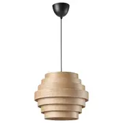 DYKARKLOCKA / HEMMA pendant lamp, white stained oak veneer/black, 40 cm