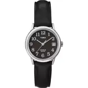 Timex T2N5259J Womens Easy Reader Black Leather Strap Watch