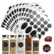 308X Printed Spice Jar and Pantry Label Set Chalkboard Round Stickers Labels New