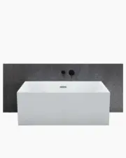Back to Wall Bath Corner 1500 Acrylic White Rectangle Bathtub Thin Edge Overflow