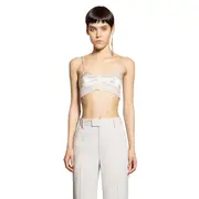 [ANN DEMEULEMEESTER] Abelina Bra in Washed Satin Silk and Tulle White