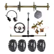 810mm Rear Axle Kit 8inch Tyre 4 Steering Wheel for GoKart Golf Cart Trike Drift
