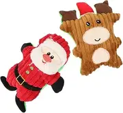Cute Plush Dog Toys for Christmas Squeaky Animal Toys Puppy Teething Chew Dog Playthings