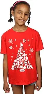 [Absolute Cult] Star Wars Girls Christmas Tree T-Shirt Red 5-6 Years