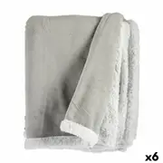 Blanket White Light Grey 130 x 1 x 170 Cm 6 Units