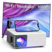 Mini Projector with WiFi and Bluetooth, 1080P Supported iPhone Projector