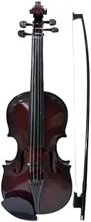 Violin for Beginners Adults Simulation violin music beginner practice set musical instrument exquisite workmanship performance props(Dark Brown)