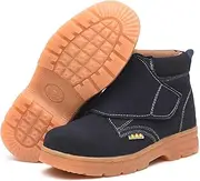 [WCXTY] Safety Toe Shoes for Men,Comfortable Breathable Steel Toe Shoes for Men,Indestructible Anti-Colision Composite Steel Toe Work Boots for Men,Slip-Resistant Outsole (Color : Blue, Size : 4.5)
