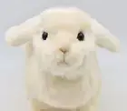 HANSA Lop-Eared Bunny Plush Toy 13.7" – Realistic Stuffed White Rabbit 7024 NEW