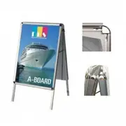 TCS 2pc A1 A Frame Sign Board Poster Stand in Silver