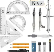 Mr. Pen Geometry Set with 6 Inch Swing Arm Protractor, Divider, Set Squares,