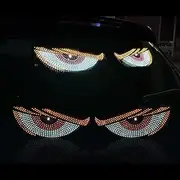 USB Dynamic Big Devil Eyes Light for Cars, Devil Eyes Light, Flexible Dynamic LED Car Devil's Eyes Window Screen Display, for Car Trucks Windshield (Orange)