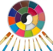 Face Body Paint Makeup Set, SFX Special Effects 20 Colors Oil Based Face Painting Palette For Adults With Brushes for Clown Cosplay Christmas Party