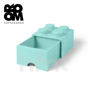 【LEGO 樂高】Room Copenhagen LEGO☆ Storage Brick 4樂高積木經典方塊四抽屜盒-粉藍色(樂高玩具收納盒)