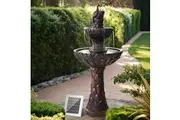 Gardeon Solar Water Feature Tier Fountain with Pump Kit Bird Bath 106CM Peacock