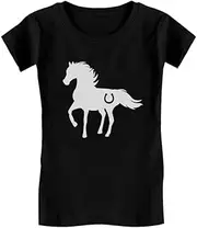 [Tstars] Horse Shirt for Girls Horseback Riding Equestrian Horseshoe Print Kids Girl's Fitted T-Shirt