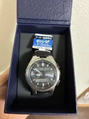 CASIO WAVE CEPTOR WVA-M650-1AJF Black Analog Digital Men's Watch Solar New Japan