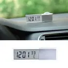 LCD Digital Display Sucker Type Clock Thermometer Temperature Car Accessories